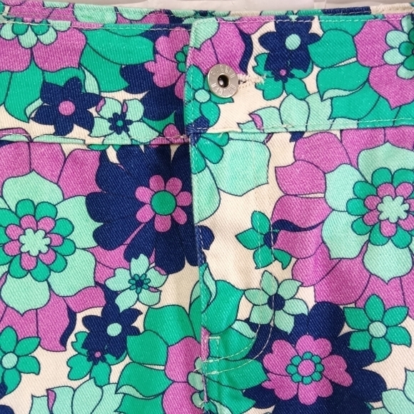 The Ragged Priest UO Exclusive '70s Floral Mini Skirt Blue Pockets Cotton NWT - Picture 3 of 15